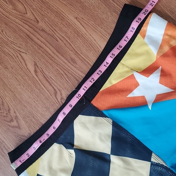 Quiksilver Checkered Stars Patchwork Colorful Busy Mens Swim Shorts Trunks Sz L - Picture 8 of 9